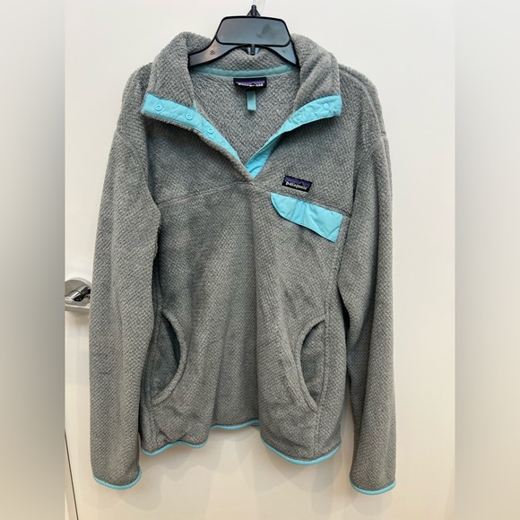 PATAGONIA Re-Tool Snap-T Fleece Pullover Womens large Gray Polartec. - Picture 1 of 8